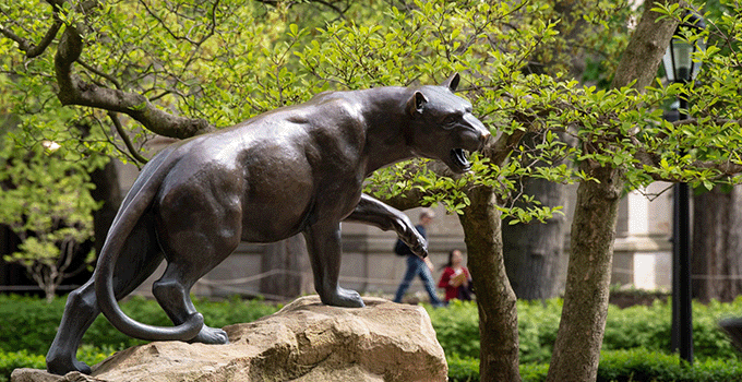 Pitt's bronze Panther statue
