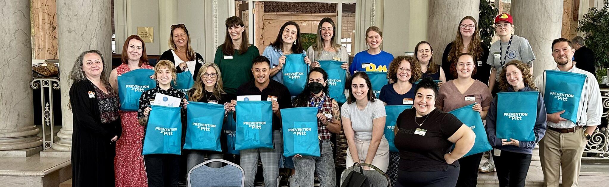 Pitt community members, including faculty, staff, and graduate students, after completing two core courses and an elective course on different topics all related to supporting people on our campus who have experienced sexual trauma. 